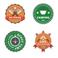 Set of camping and outdoor adventure stickers logo badges labels Royalty Free Stock Photo