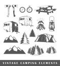 Set camping silhouettes