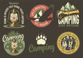 Set camping travel outdoor adventure print, patch