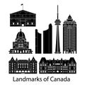 set of Canada famous landmarks