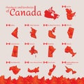 Set of canada provinces and territories icons Royalty Free Stock Photo