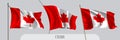 Set of Canada waving flag on isolated background vector illustration Royalty Free Stock Photo