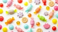 Set of candies and sweets in different colours. Royalty Free Stock Photo