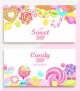 Set of candy and sweet shop banners