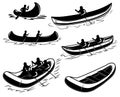 Set of canoe, boat, raft illustration. Design element for poster, emblem, sign, poster, t shirt