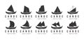 Set of canoe sail logo icon vector template Royalty Free Stock Photo