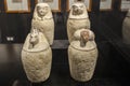 Set of canopic jars of limestone. 26th Dynasty