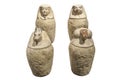 Set of canopic jars of limestone. 26th Dynasty