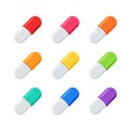 A set of Capsules with nine different color