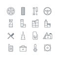 Set of car accessories line icons. Vector illustration Royalty Free Stock Photo