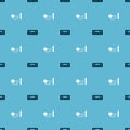 Set Car Audio and Signal horn on vehicle on seamless pattern. Vector