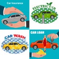 Set of car business concepts, vector illustration