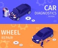 Set for Car Diagnostics and Wheel Repair Service