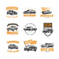 Set of car emblems. Race club Royalty Free Stock Photo