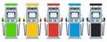 Set of car filling station in a flat design Royalty Free Stock Photo