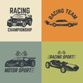 Set of car icons. Motor sport, car racing.