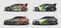 Set of car livery Graphic vector. abstract racing shape design for vehicle vinyl wrap background