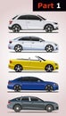 Set of car models part 1. Royalty Free Stock Photo