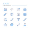 Set of car related color line icons Royalty Free Stock Photo