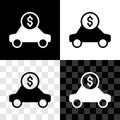 Set Car rental icon isolated on black and white, transparent background. Rent a car sign. Key with car. Concept for Royalty Free Stock Photo