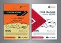A5, A4 set car repair service business card templates. Auto repair shop business catalogue cover layout design.