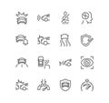 Set of car safety related icons. Royalty Free Stock Photo