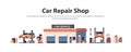 Set car service elements collection automobile check up maintenance station repair shop concept