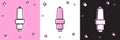 Set Car spark plug icon isolated on pink and white, black background. Car electric candle. Vector