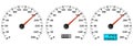 Set of Car speedometer dashboard. Realistic speedometer. Vector illustration