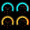 Set of car speedometers for racing design. Royalty Free Stock Photo