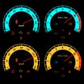 Set of car speedometers for racing design.