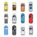 Set of car top view vector set Royalty Free Stock Photo