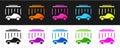 Set Car wash icon isolated on black and white background. Carwash service and water cloud icon. Vector Illustration Royalty Free Stock Photo