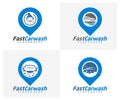 Set of Car Wash logo designs concept vector, Automotive Cleaning logo template Royalty Free Stock Photo