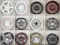Set of car wheel disks Royalty Free Stock Photo