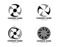 Set of Car Wheel Rim Logo Vector Icon