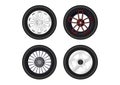 Set of car wheels with alloy rims Royalty Free Stock Photo