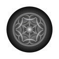 Set of car wheels. Automotive tires. Wheel disk icon isolated on white background. Automobile rims design