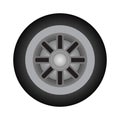 Set of car wheels. Automotive tires. Wheel disk icon isolated on white background. Automobile rims design