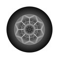 Set of car wheels. Automotive tires. Wheel disk icon isolated on white background. Automobile rims design