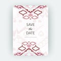 Set card ethnic bohemian arabesque pattern. Zigzag geometric abs