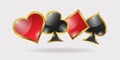 A set of card suits-Hearts-Clubs-Diamonds-Spades