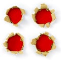 Set of cardboard hole Royalty Free Stock Photo