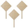 Set cardboard navigation arrows isolated Royalty Free Stock Photo