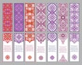 Set of cards or banners with oriental symmetric ornaments Royalty Free Stock Photo