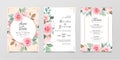 Set of cards with floral frame. Wedding invitation card template set with flowers decoration. Botanic illustration for save the Royalty Free Stock Photo