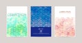 Set of cards for greetings, watercolor vector Japanese traditional patterns