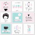 Set of 9 cards for invitations, gift tags, greeting cards, etc. Royalty Free Stock Photo