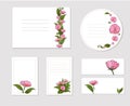 Set of cards with summer fresh flowers