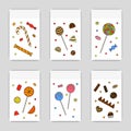 Set of cards with sweets. Royalty Free Stock Photo